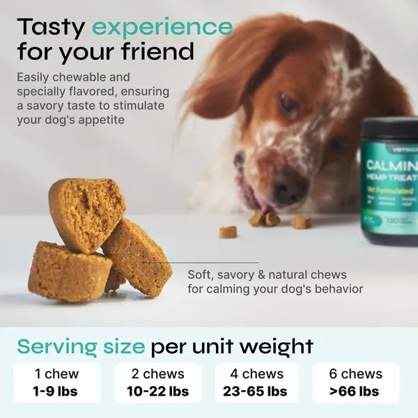 KFX-3239357 Hemp Calming Chews for Dogs - Duck Flavor Soft Treats for Anxiety Relief and Stress Management