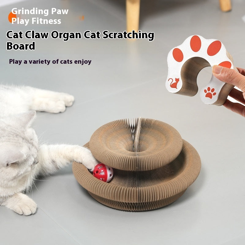 KFX-3239485 Pink Foldable Cat Scratch Board with Strong Magnetic Design