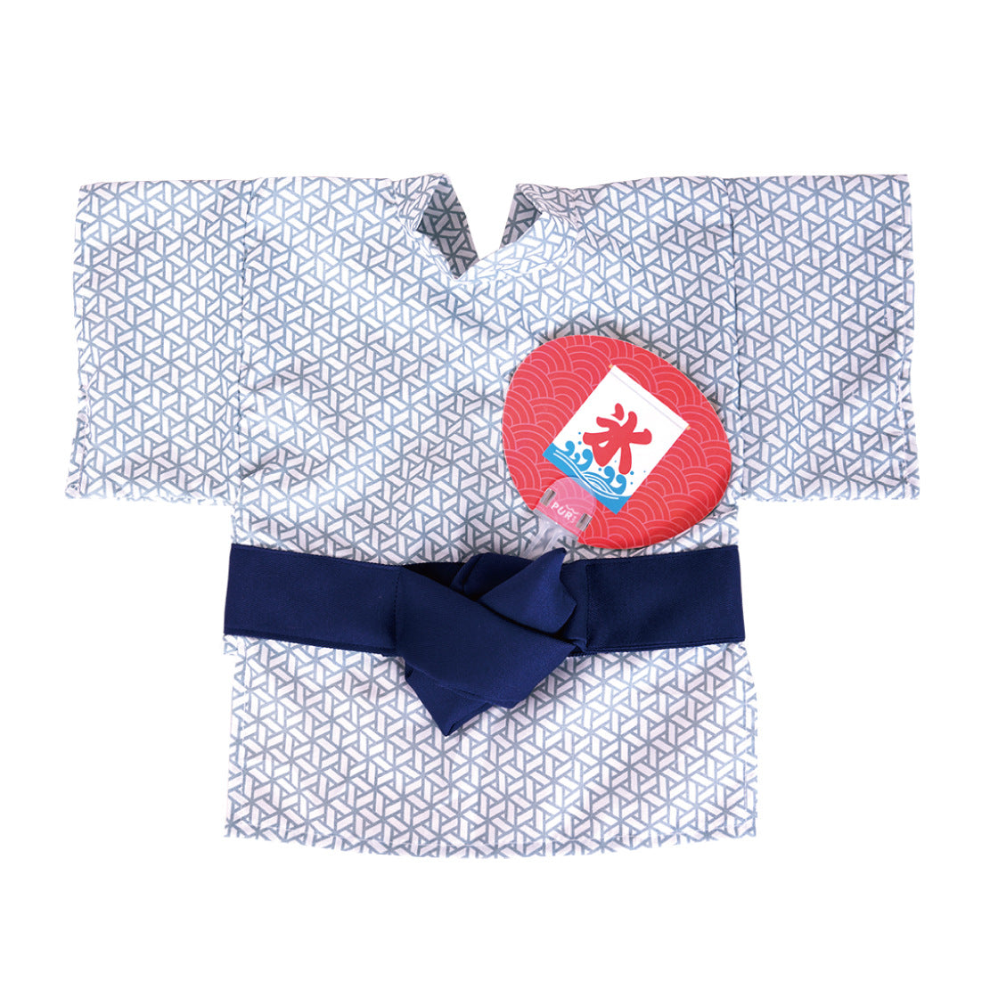 KFX-3239869 Japanese Style Yukata Kimono for Pets in Orange and Blue - One Size Fits Most