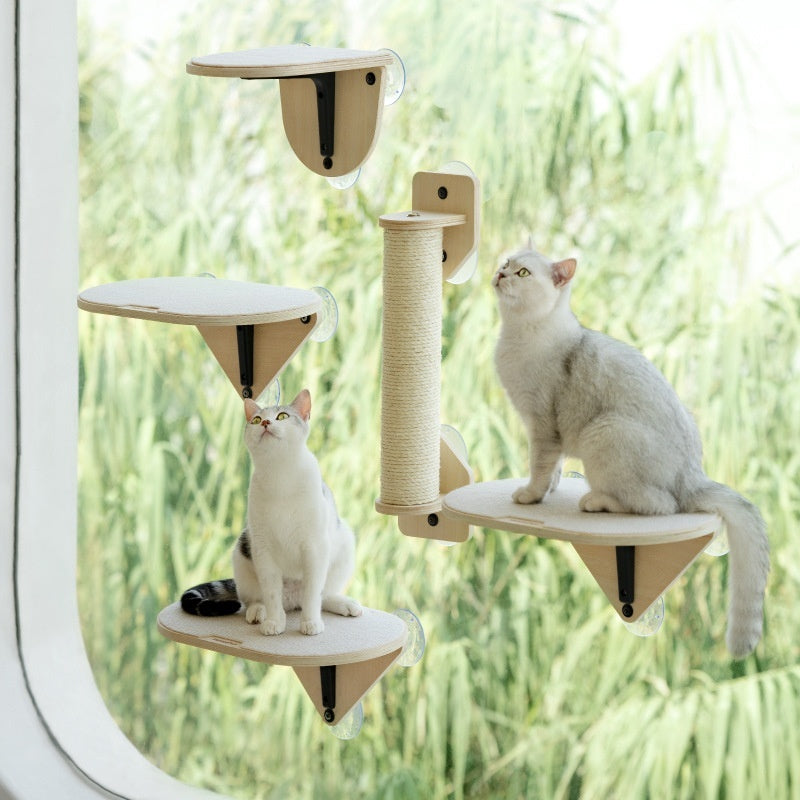 KFX-3240893 Cat Tree with Space Capsule Design, Jumping Platforms, and Strong Adhesive Scratching Rod