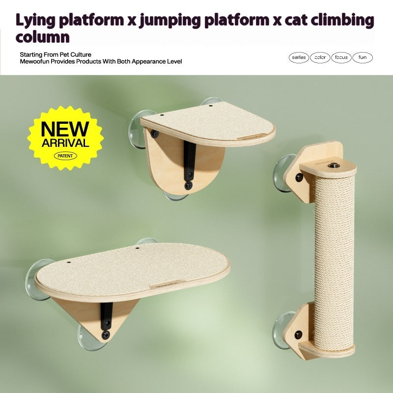 KFX-3240893 Cat Tree with Space Capsule Design, Jumping Platforms, and Strong Adhesive Scratching Rod