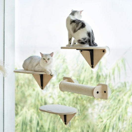 KFX-3240893 Cat Tree with Space Capsule Design, Jumping Platforms, and Strong Adhesive Scratching Rod
