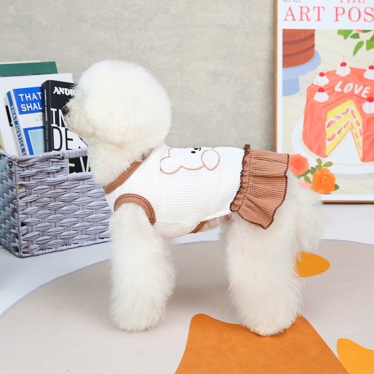 KFX-3241661 Casual Spring and Summer Pet Clothing for Small Dogs - Vests, Skirts, and Sleeved Tees