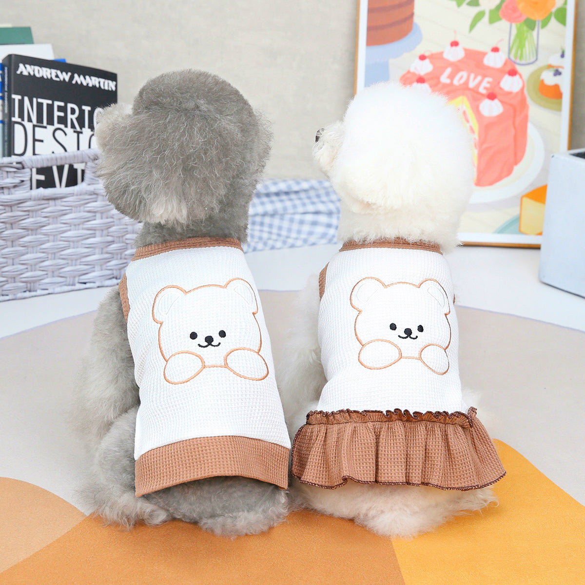 KFX-3241661 Casual Spring and Summer Pet Clothing for Small Dogs - Vests, Skirts, and Sleeved Tees