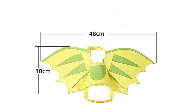 KFX-3243453 Halloween Pet Dinosaur Wings Costume for Cats and Dogs - Green Felt, Free Size