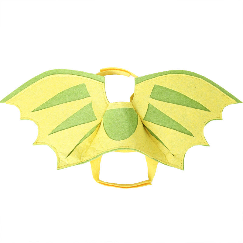 KFX-3243453 Halloween Pet Dinosaur Wings Costume for Cats and Dogs - Green Felt, Free Size