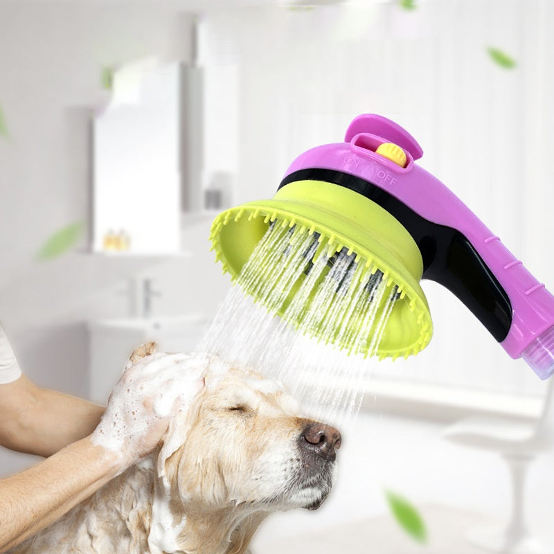 KFX-3246909 Pet Shower Kit for Cats and Dogs - Combined Bathing and Massage with Ergonomic Shower Head and Flexible Brushes