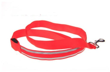 KFX-3248829 LED Fiber Optic Reflective Dog Leash with Manual Control for Day and Night Safety