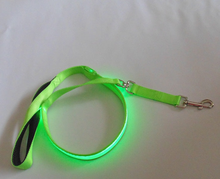KFX-3248829 LED Fiber Optic Reflective Dog Leash with Manual Control for Day and Night Safety