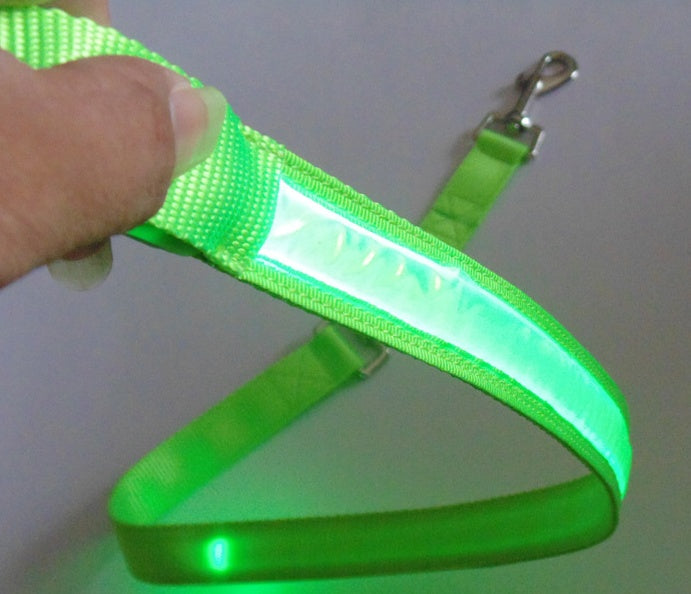 KFX-3248829 LED Fiber Optic Reflective Dog Leash with Manual Control for Day and Night Safety