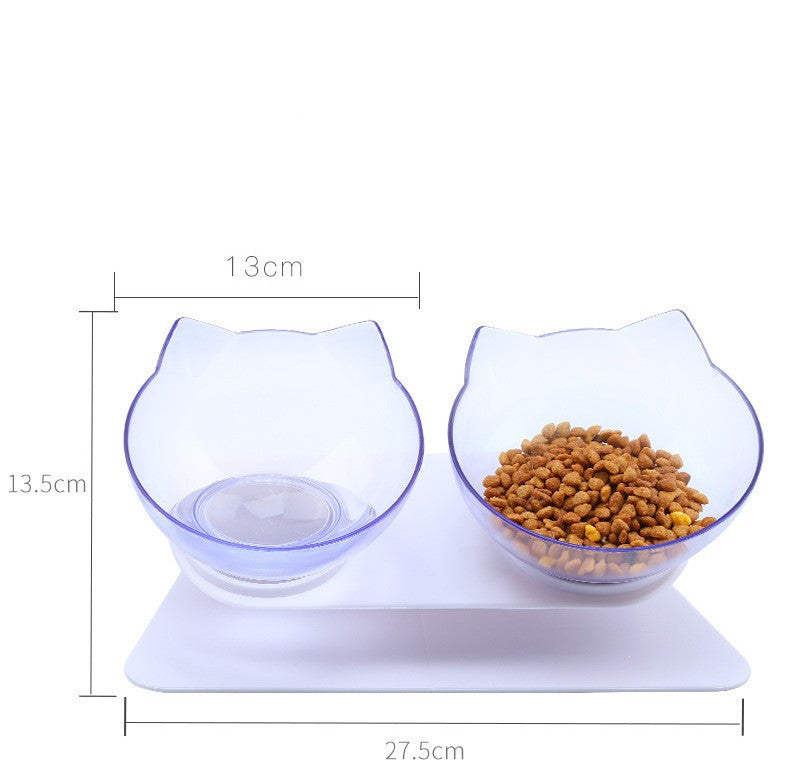 KFX-3251005 Non-Slip Elevated Pet Bowl for Cats and Dogs with Oblique Mouth Design