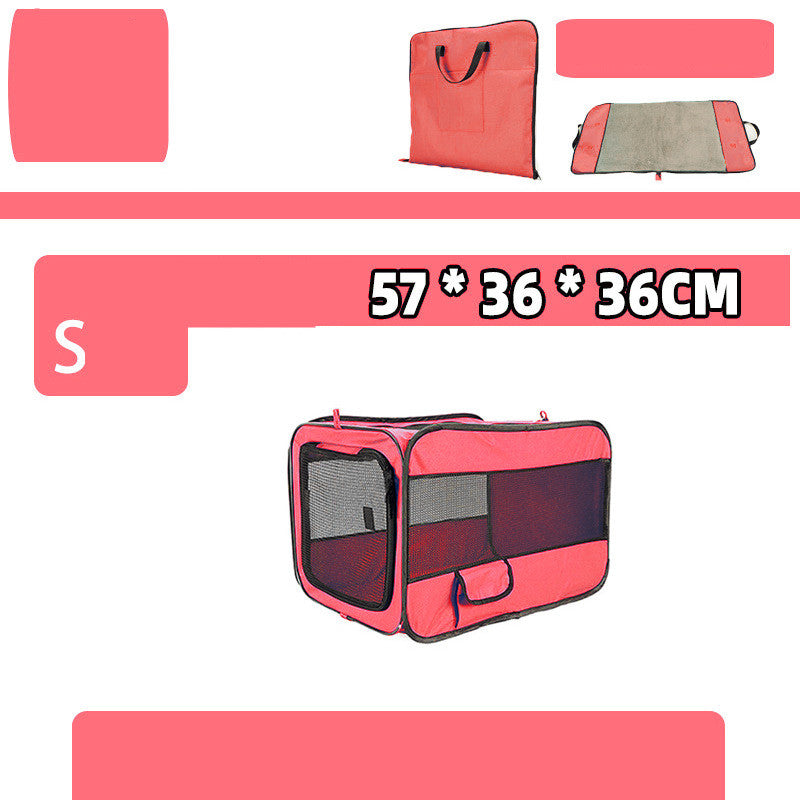 KFX-3251261 Portable Soft-Sided Pet Travel Carrier with Locking Zippers and Safety Belt, Folding Fabric Cage for Cats and Dogs