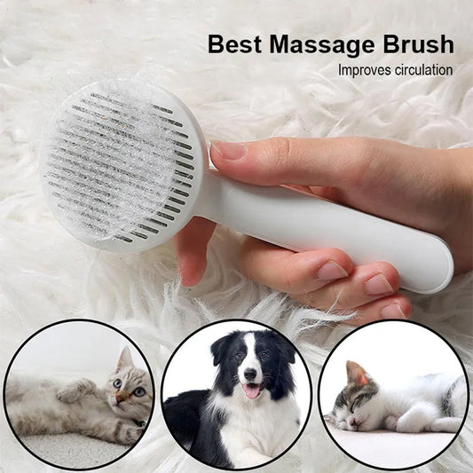 KFX-3252285 Self-Cleaning Slicker Brush for Dogs and Cats - Perfect for Long and Short Hair, Gentle Shedding and Grooming