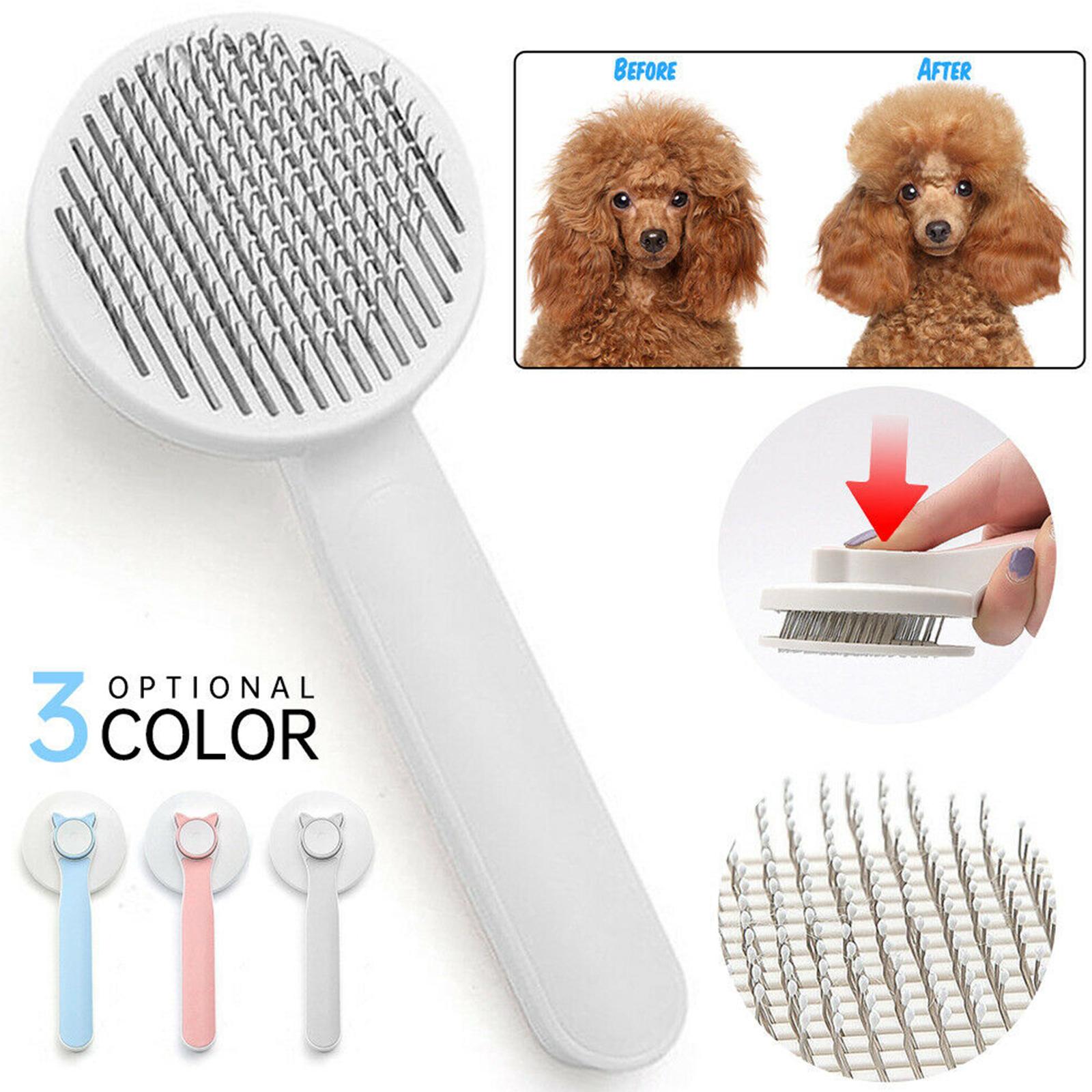 KFX-3252285 Self-Cleaning Slicker Brush for Dogs and Cats - Perfect for Long and Short Hair, Gentle Shedding and Grooming