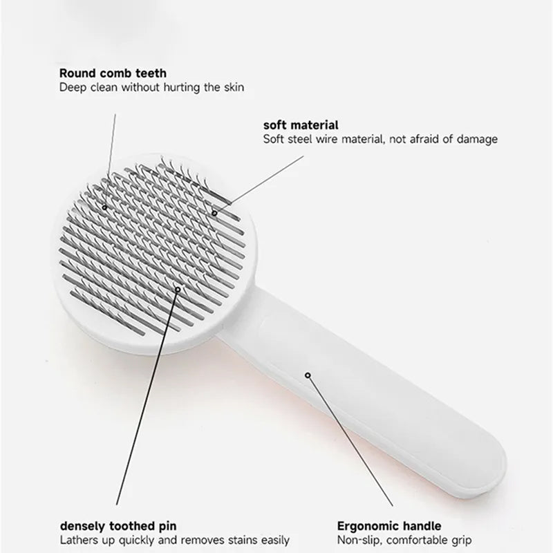 KFX-3252285 Self-Cleaning Slicker Brush for Dogs and Cats - Perfect for Long and Short Hair, Gentle Shedding and Grooming