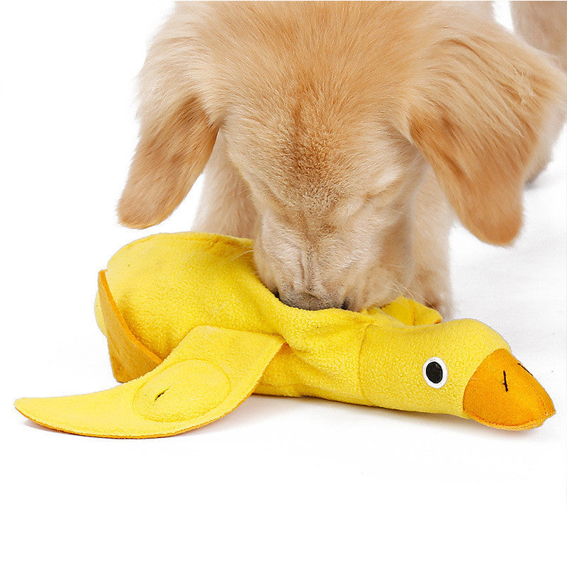 KFX-3254461 Cozy Yellow Fleece Stuffed Toy for Dogs - Sniffing, Training, and Companionship