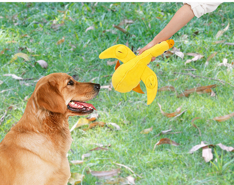 KFX-3254461 Cozy Yellow Fleece Stuffed Toy for Dogs - Sniffing, Training, and Companionship