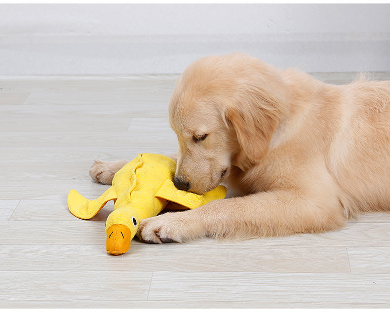 KFX-3254461 Cozy Yellow Fleece Stuffed Toy for Dogs - Sniffing, Training, and Companionship
