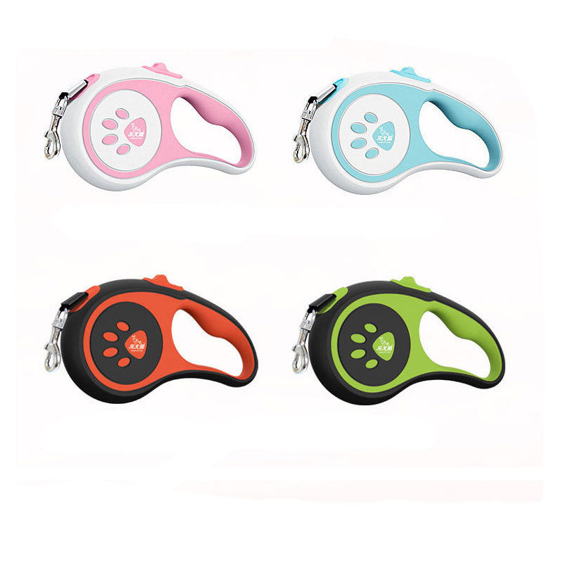 KFX-3254589 Automatic Telescopic Traction Rope for Dogs - 5M Adjustable Leash in Green, Pink, Blue, and Orange