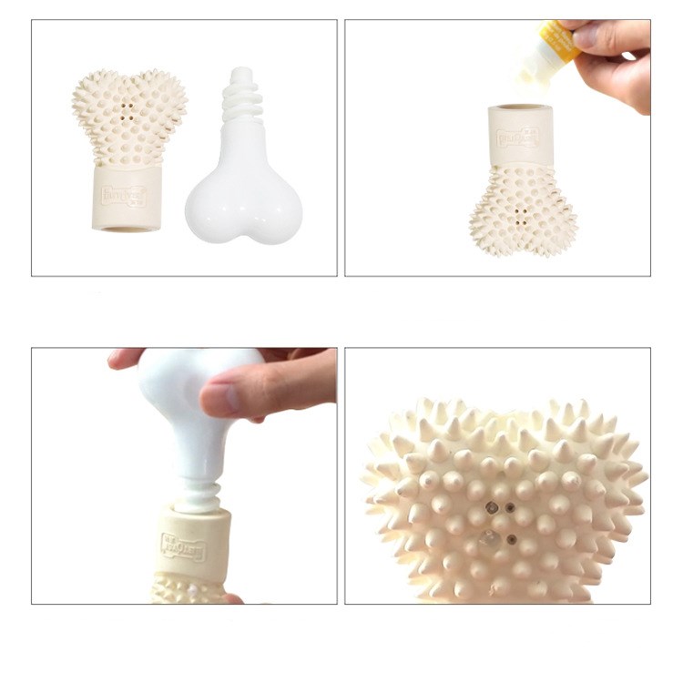 KFX-3255613 Durable Nylon and Rubber Chew Toy for Dogs - Burr Bone Design