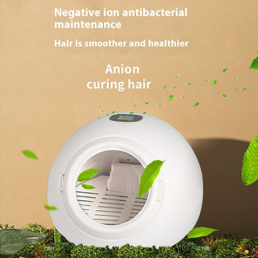 KFX-3256253 Automatic Pet Hair Dryer - 1000W Drying Oven for Cats, Round White Design