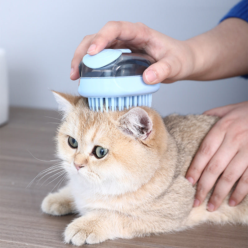 KFX-3256381 One-Click Cleaning Brush for Dogs and Cats – Blue and Orange ABS Hair Removal Tool