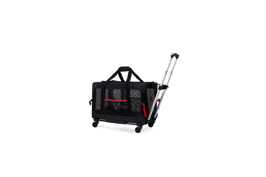 KFX-3257021 Pet Trolley Bag Carry Case for Vehicle Transport - Breathable Polyester, Solid Colors