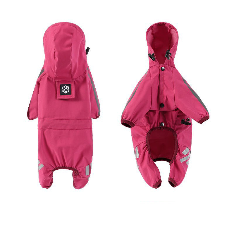 KFX-3260221 Four-Legged Waterproof Raincoat for Small Dogs and Cats, Stylish Pet Outing Clothing