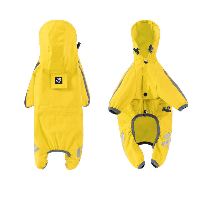 KFX-3260221 Four-Legged Waterproof Raincoat for Small Dogs and Cats, Stylish Pet Outing Clothing