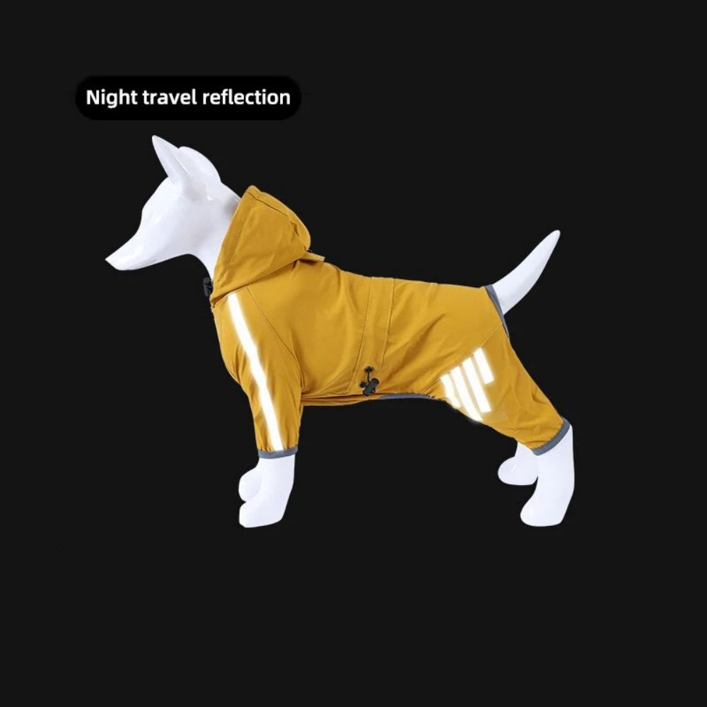 KFX-3260221 Four-Legged Waterproof Raincoat for Small Dogs and Cats, Stylish Pet Outing Clothing