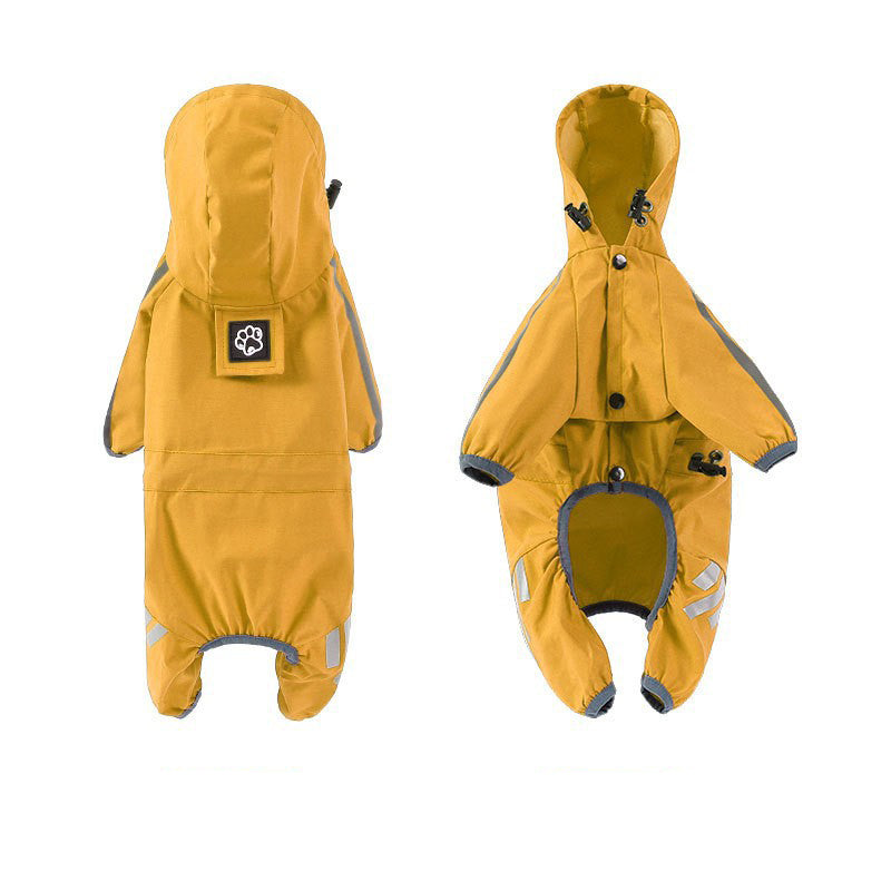 KFX-3260221 Four-Legged Waterproof Raincoat for Small Dogs and Cats, Stylish Pet Outing Clothing