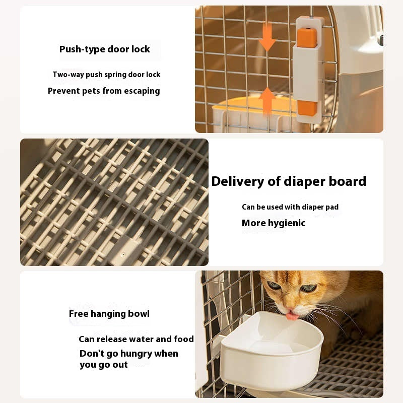 KFX-3264189 Portable Multi-Purpose Cat Flight Case for Travel with Skylight Option