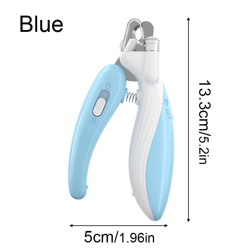 KFX-3264317 Labor-Saving Nail Clippers with LED Light for Dogs and Cats - Precision Trim Scissors with Safety Lock and Anti-Splash Design
