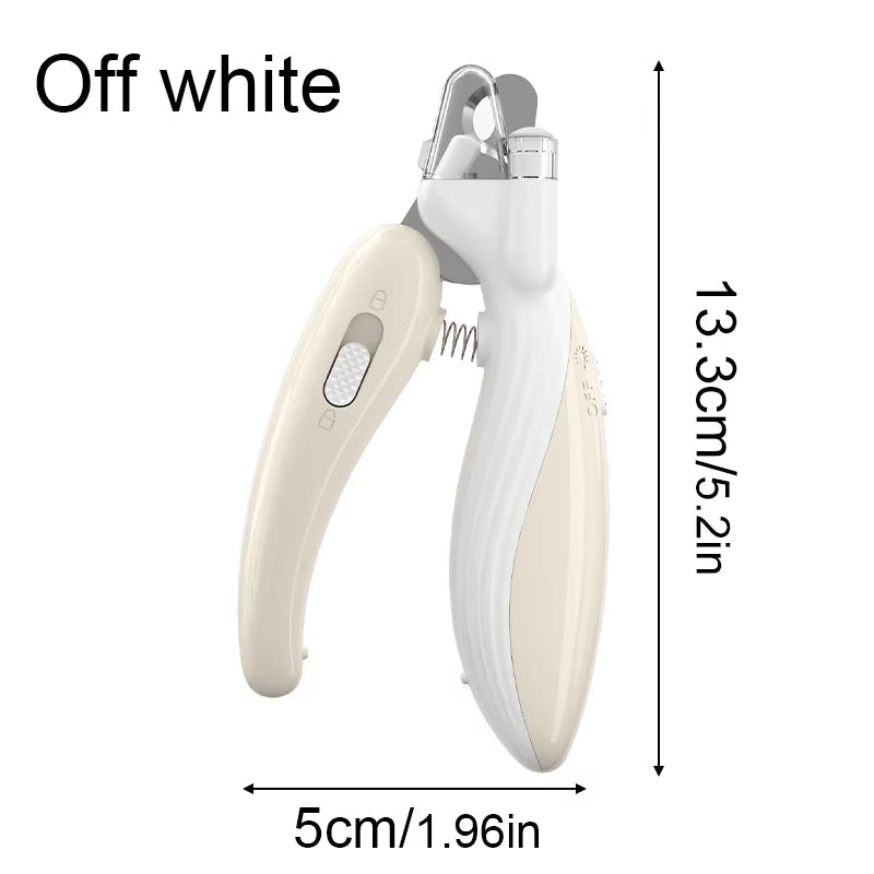 KFX-3264317 Labor-Saving Nail Clippers with LED Light for Dogs and Cats - Precision Trim Scissors with Safety Lock and Anti-Splash Design
