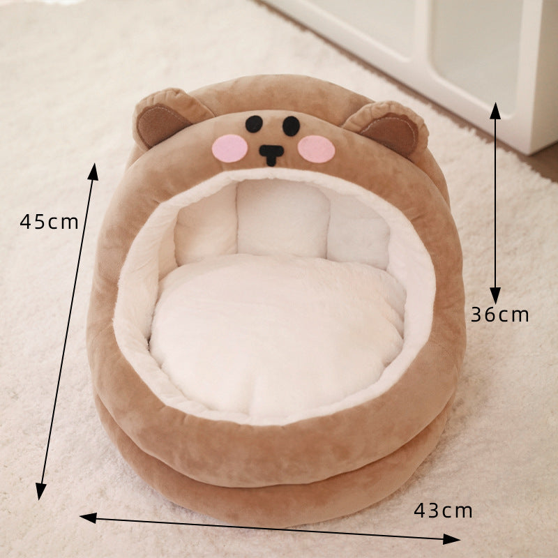KFX-3266365 Cozy Pet Bed for Cats and Small Dogs - Warm Lounger Cushion with Soft Velvet Material