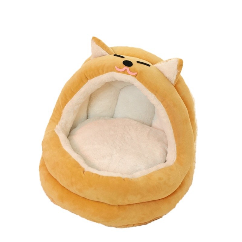 KFX-3266365 Cozy Pet Bed for Cats and Small Dogs - Warm Lounger Cushion with Soft Velvet Material