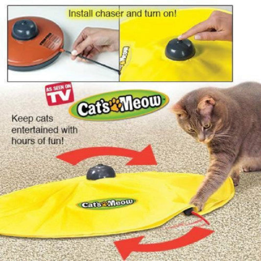 KFX-3267133 Four-Speed Electric Amusement Plate for Cats with Rotating Toy and Adjustable Speed