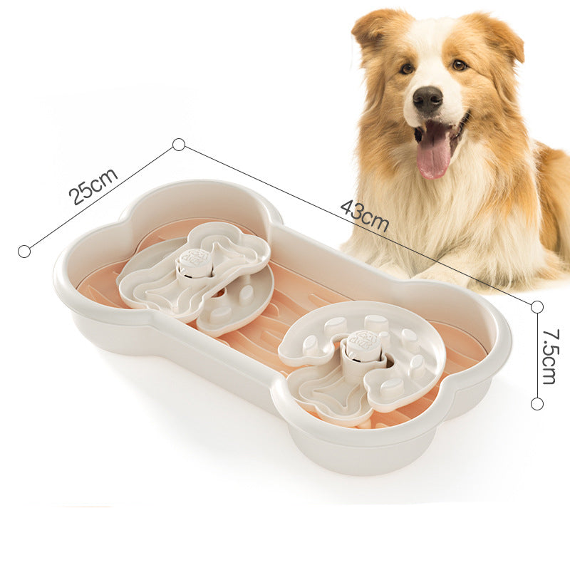 KFX-3267773 Interactive Slow Feeder Dog Bowl for Large Breeds - Anti-Choking Design with Rotating Trays for Healthy Eating