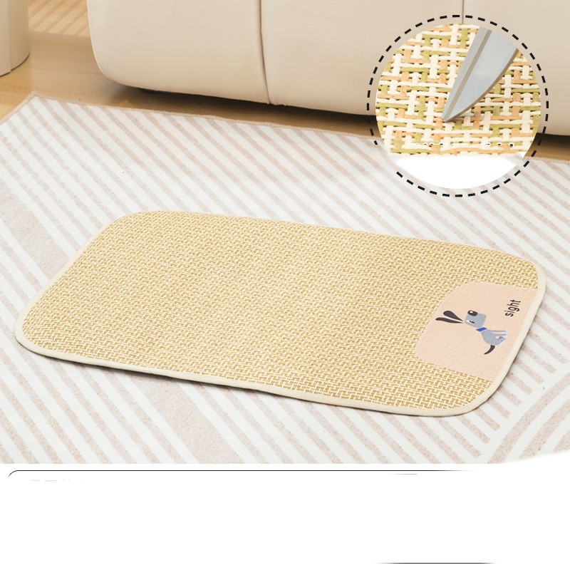 KFX-3268157 Summer Universal Cold Mat for Cats and Dogs - Woven Pet Nest, Multiple Sizes Available in Beige, Gray, and Brown