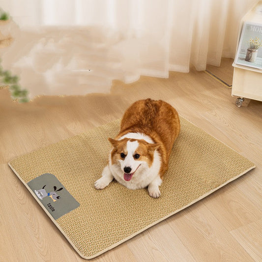 KFX-3268157 Summer Universal Cold Mat for Cats and Dogs - Woven Pet Nest, Multiple Sizes Available in Beige, Gray, and Brown