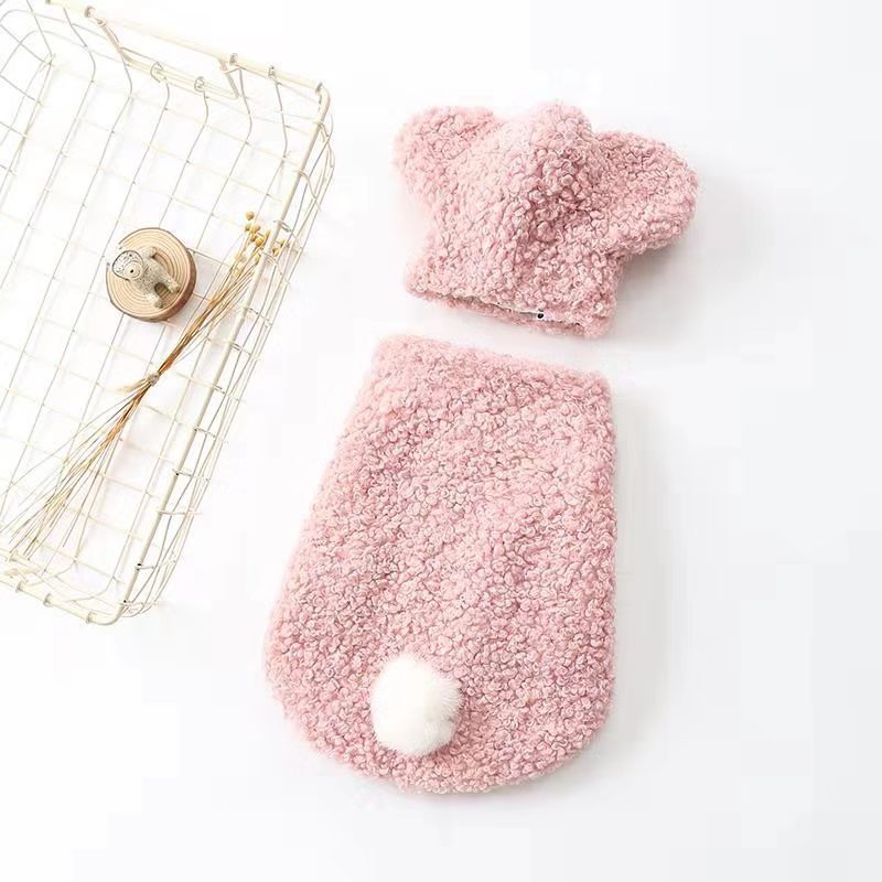 KFX-3268669 Stylish Two-Legged Cotton Dress for Dogs - Available in Gray, Yellow, Pink