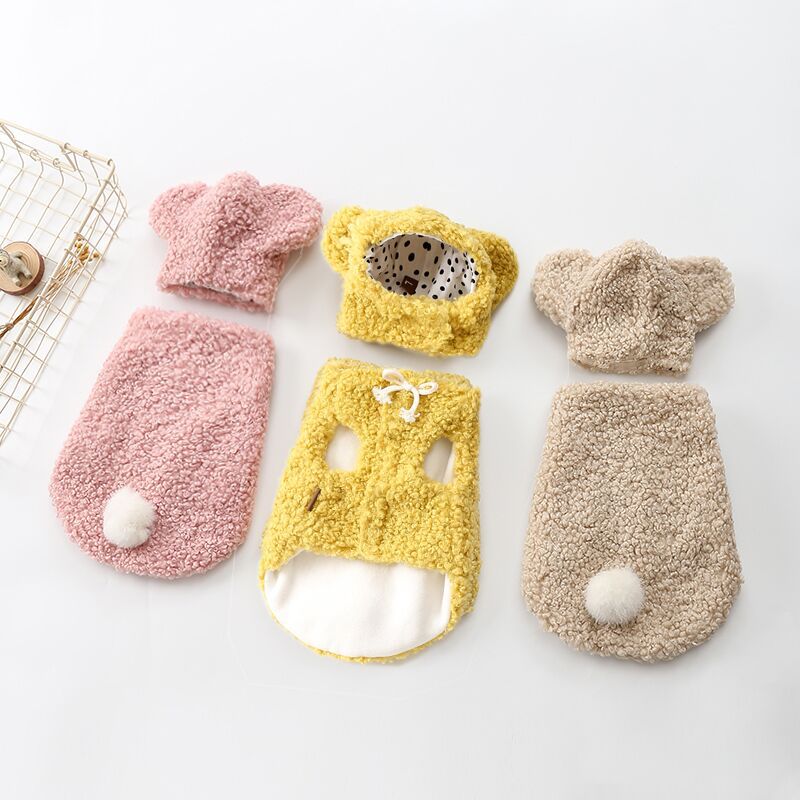 KFX-3268669 Stylish Two-Legged Cotton Dress for Dogs - Available in Gray, Yellow, Pink