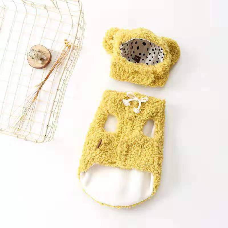 KFX-3268669 Stylish Two-Legged Cotton Dress for Dogs - Available in Gray, Yellow, Pink