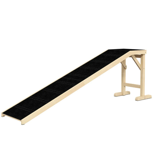 KFX-3269565 Pet Ramp for Dogs and Cats with Non-Slip Carpet and Easy Top Platform, Durable Pine Wood, Ideal for Pets up to 77 lbs