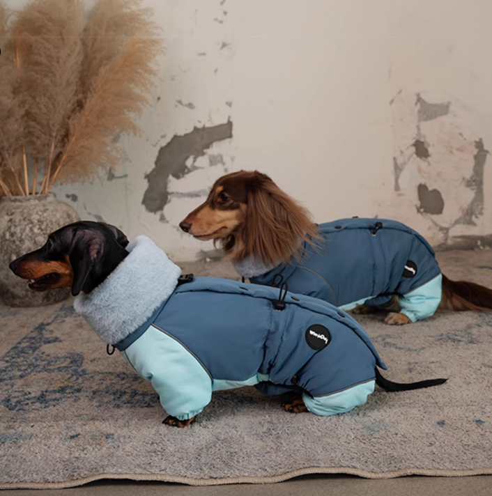 KFX-3270845 Warm Lambswool Cotton-Padded Jacket for Dogs - Autumn and Winter Four-Leg Design