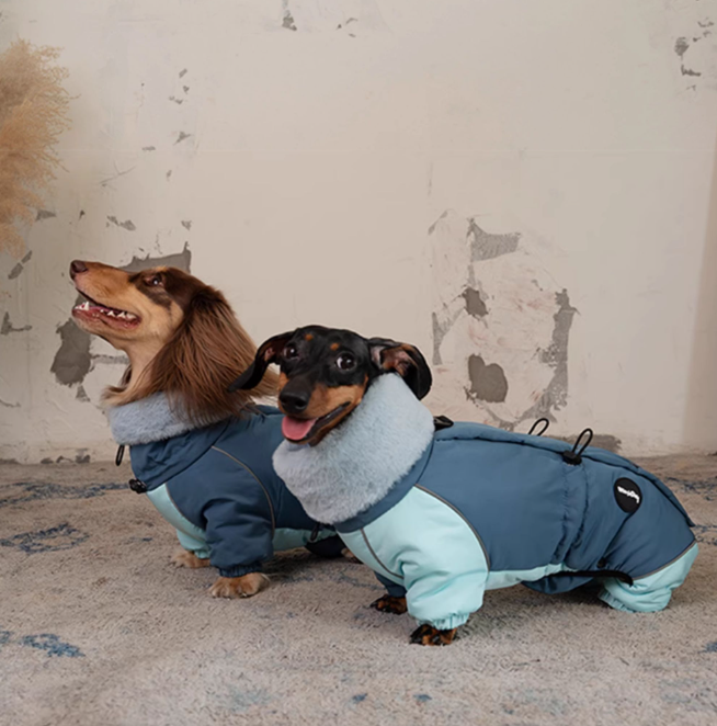 KFX-3270845 Warm Lambswool Cotton-Padded Jacket for Dogs - Autumn and Winter Four-Leg Design
