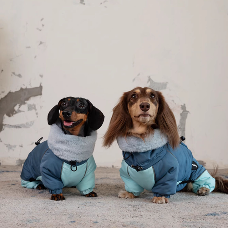 KFX-3270845 Warm Lambswool Cotton-Padded Jacket for Dogs - Autumn and Winter Four-Leg Design