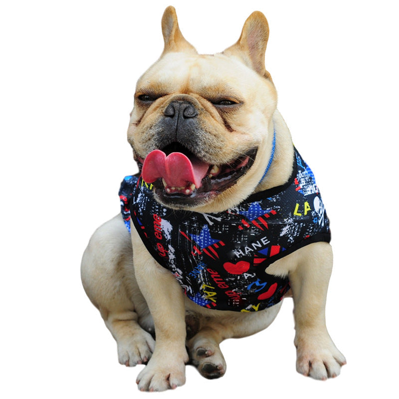 KFX-3271869 Trendy Casual Punk Vest for Dogs in Black and White, Available in Multiple Sizes