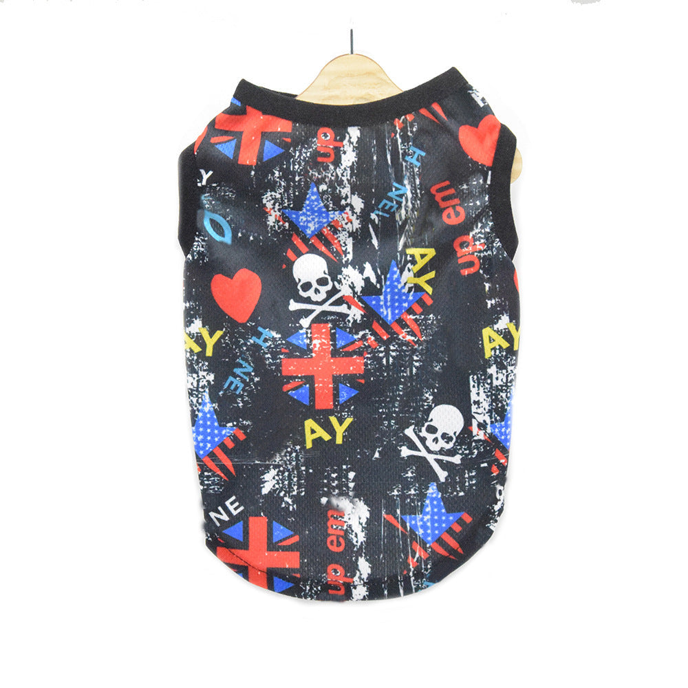 KFX-3271869 Trendy Casual Punk Vest for Dogs in Black and White, Available in Multiple Sizes