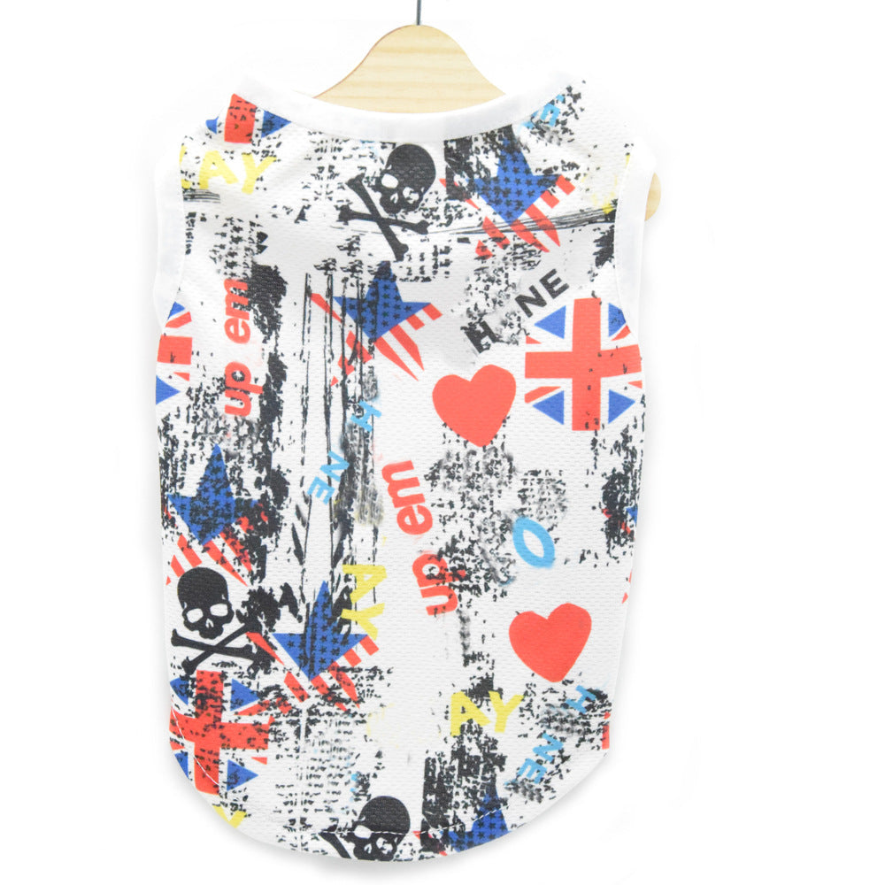 KFX-3271869 Trendy Casual Punk Vest for Dogs in Black and White, Available in Multiple Sizes